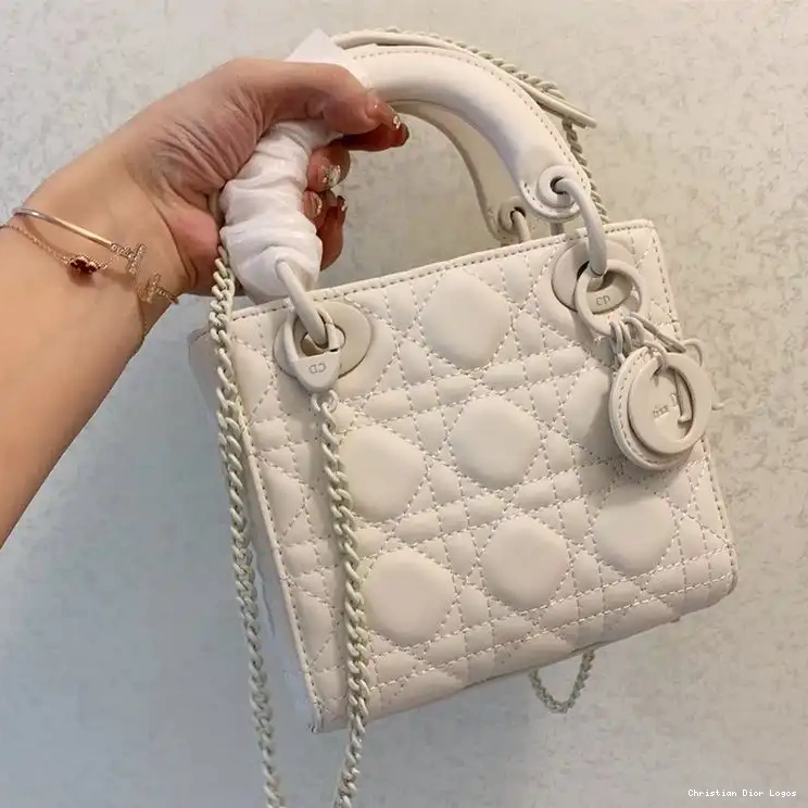 Dior White Cannage Ultramatte Lady Calfskin Bag Mini 0609 Luxury